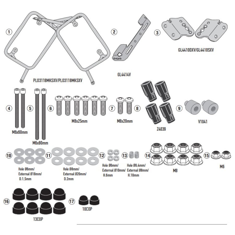 SUPORTE DE MALA LATERAL OUTBACK GIVI P/ SUZUKI V-STROM 1050/XT(2020)